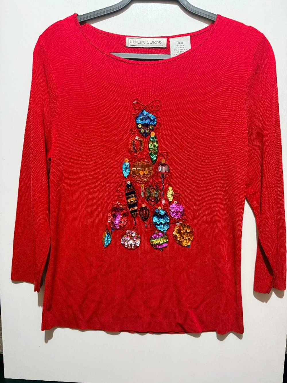 Vintage Lucia Burns Christmas beaded sequins